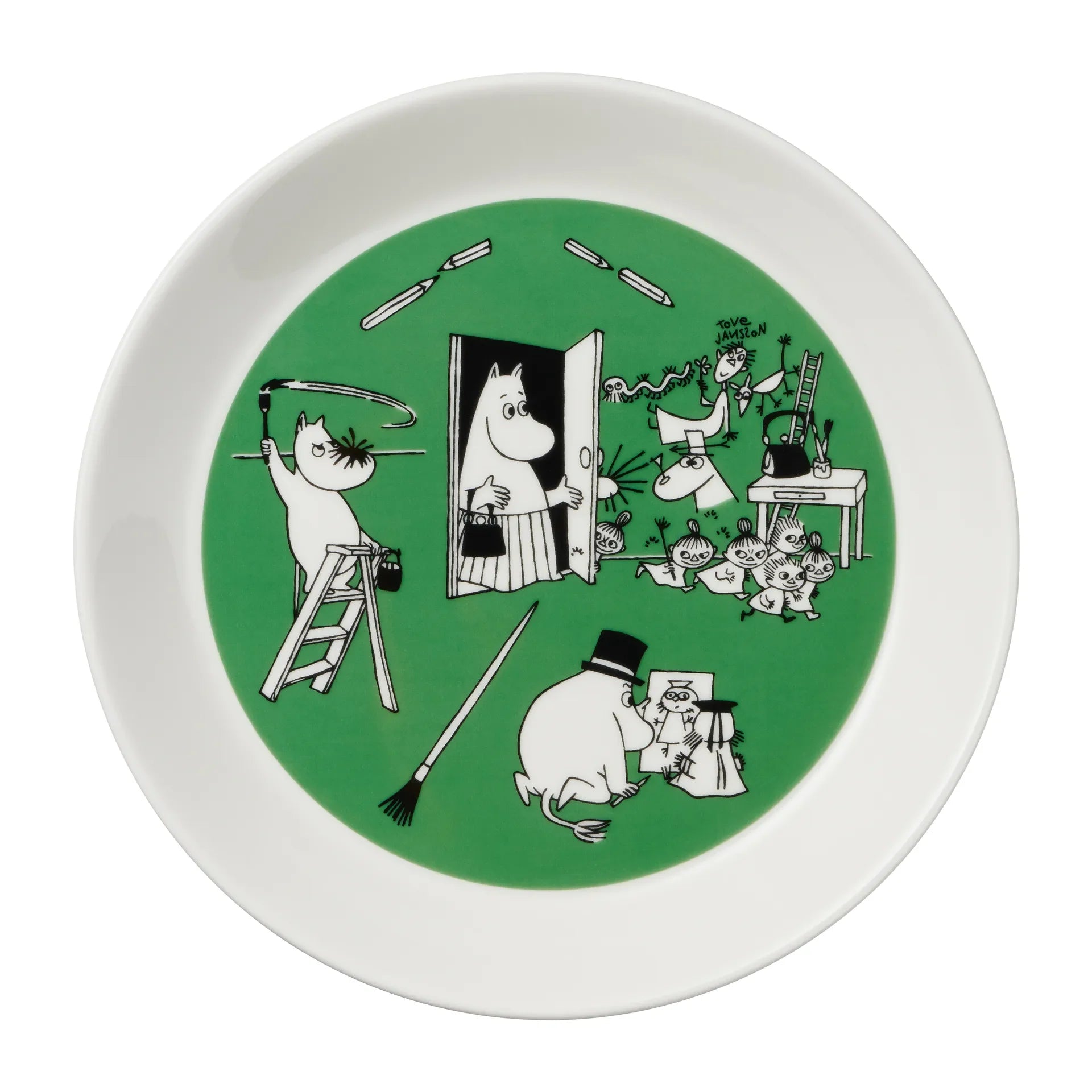 Drawing Green Moomin plate 1 - Ø19 cm