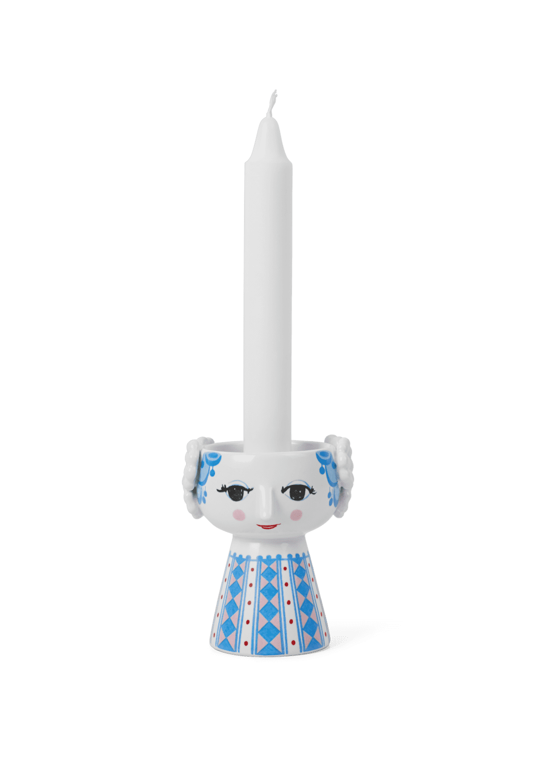 Eva Candle Holder H: 3.7" Blue