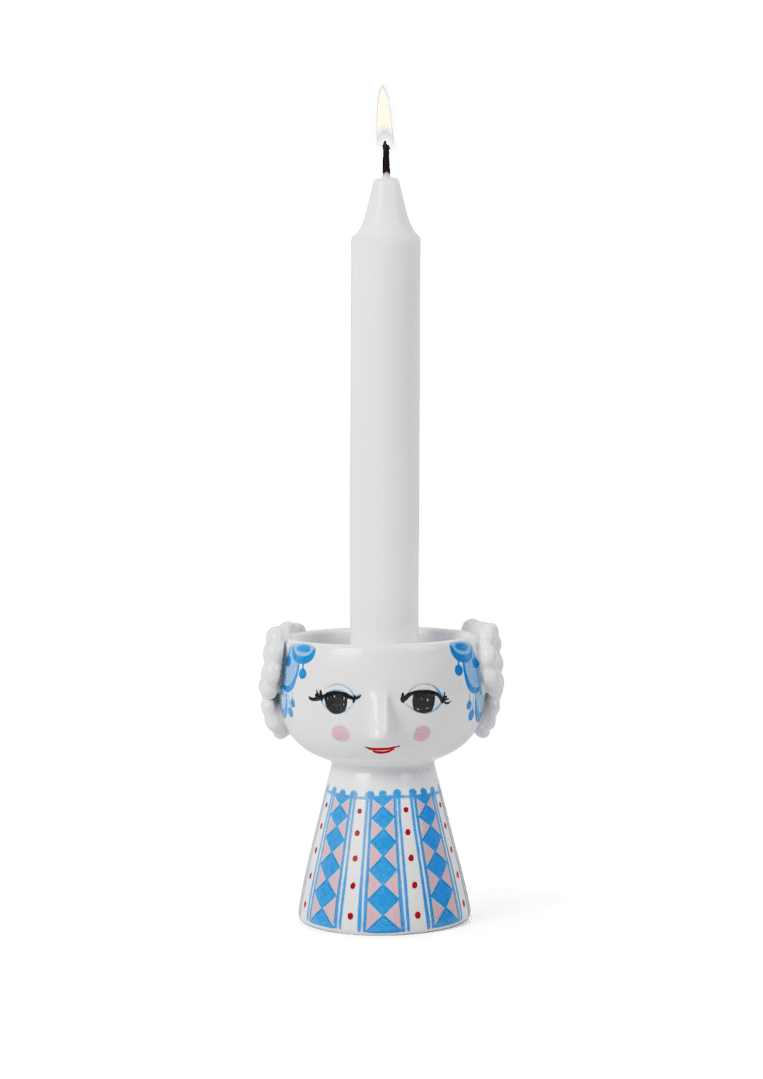 Eva Candle Holder H: 3.7" Blue