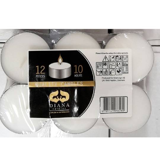 Danish Candle : Tealight maxi bag/12 - 2 1/4"