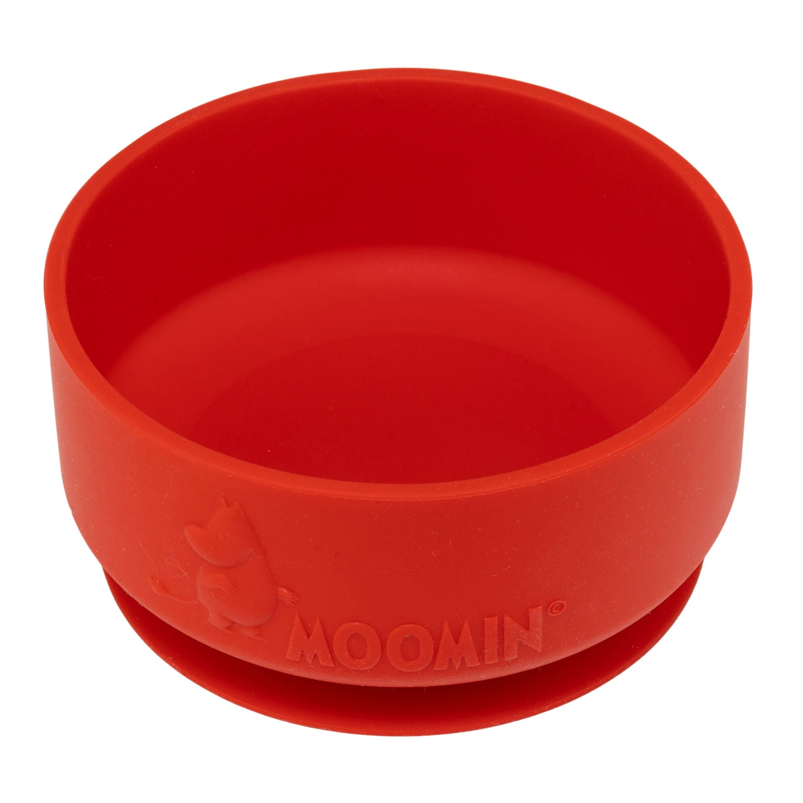Moomin Silicone, Bowl with  anti-slip, Lingonberry Red