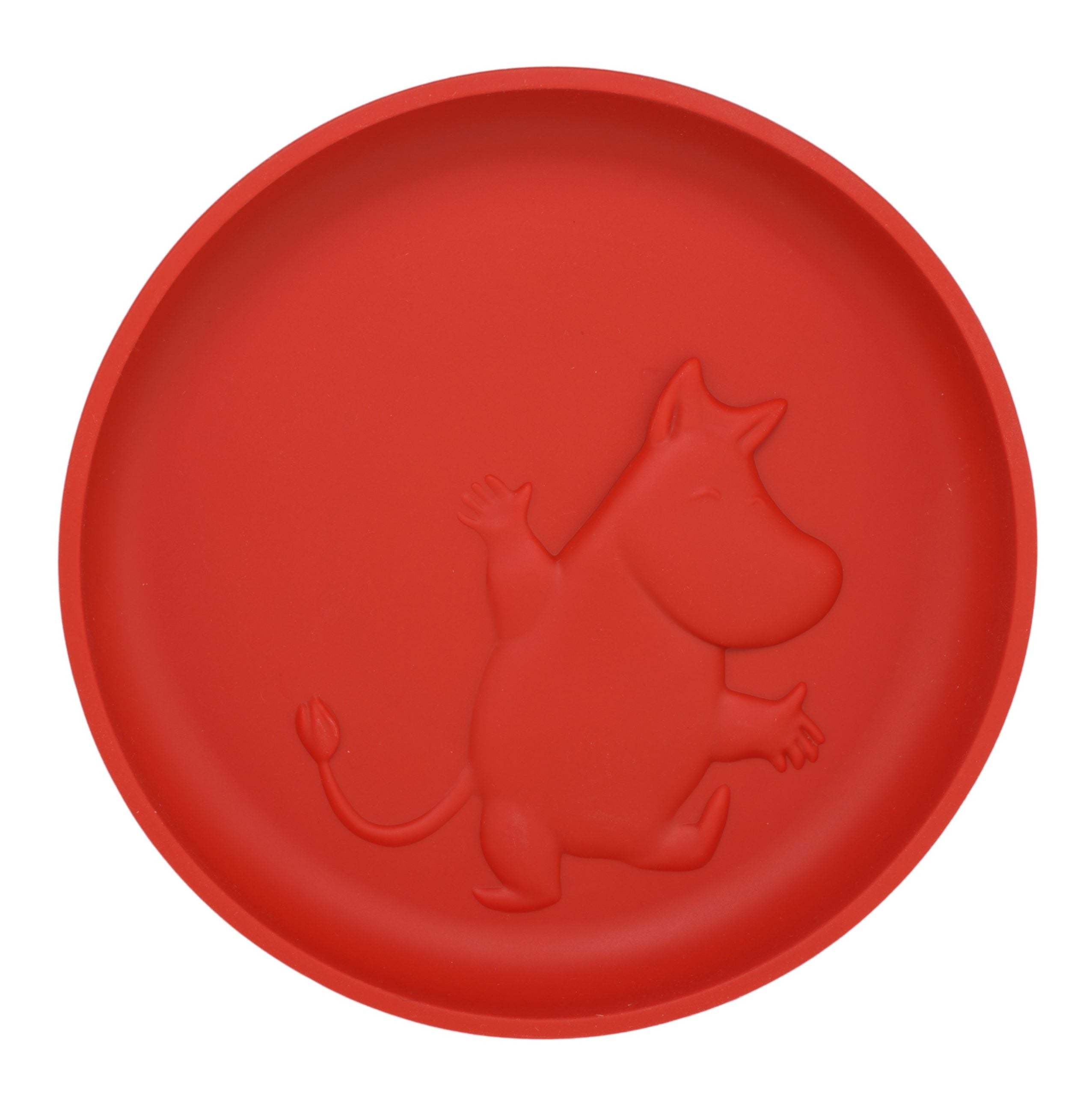 Moomin Silicone, Plate with  anti-slip, Lingonberry Red