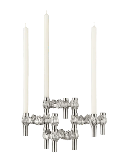 STOFF Nagel Quist Candle Holder, Brushed Chrome