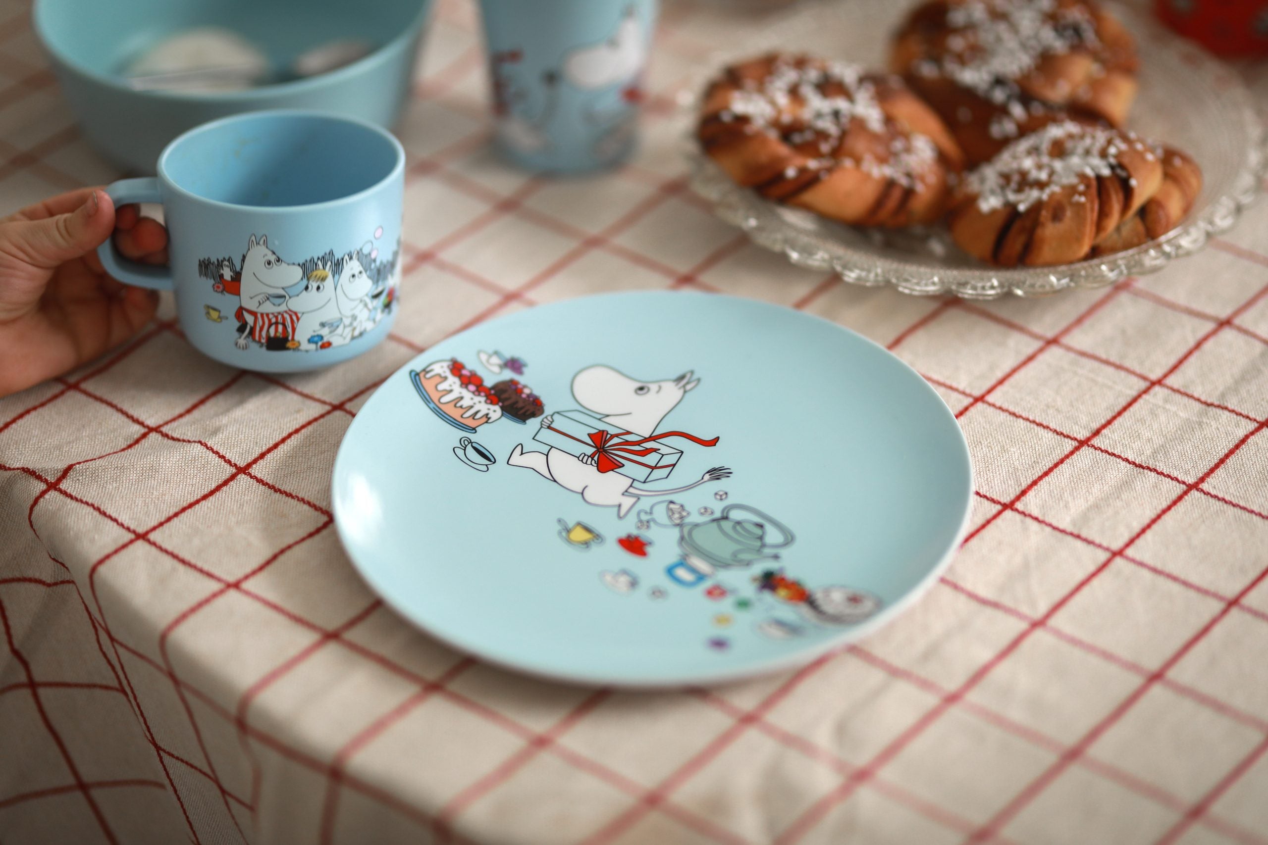 Moomin Picknick, Flat Plate,  lightblue