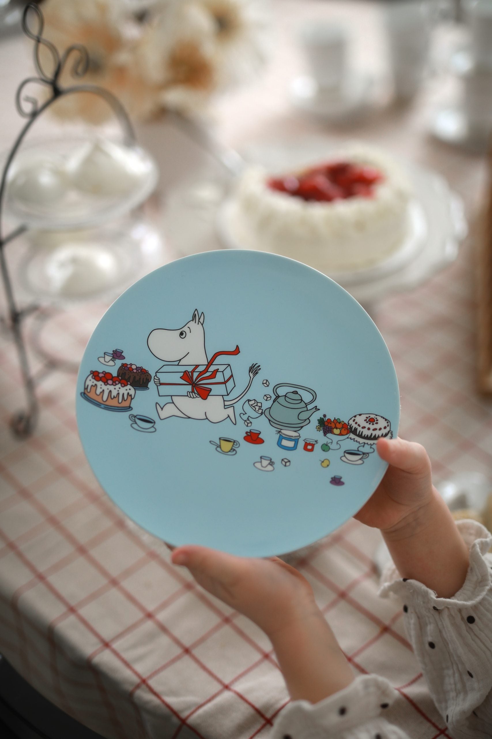 Moomin Picknick, Flat Plate,  lightblue