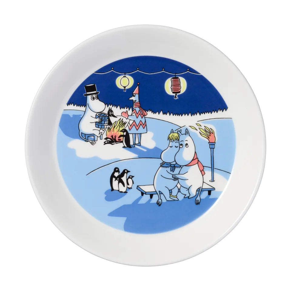Moomin plate set Moomin Plate 2-pack, Sailing & Winter bonfire - Ø19 cm