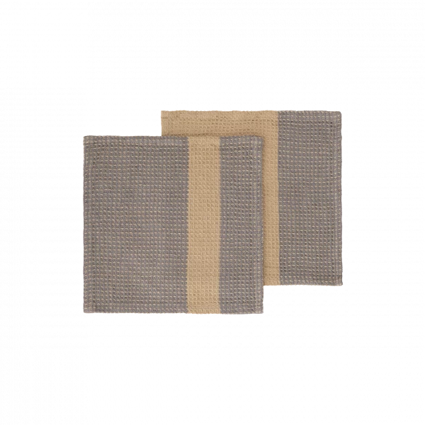 GANO Set of 2 dishcloths - Color Steel Gray / Tan