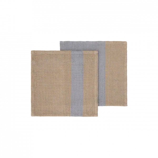 GANO Set of 2 Dishcloths - Color Indian Tan & Tradewinds