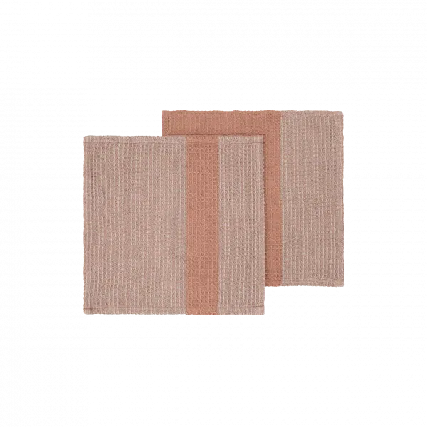 GANO Set of 2 Dishcloths - Color Mourning Dove & Cedar Wood