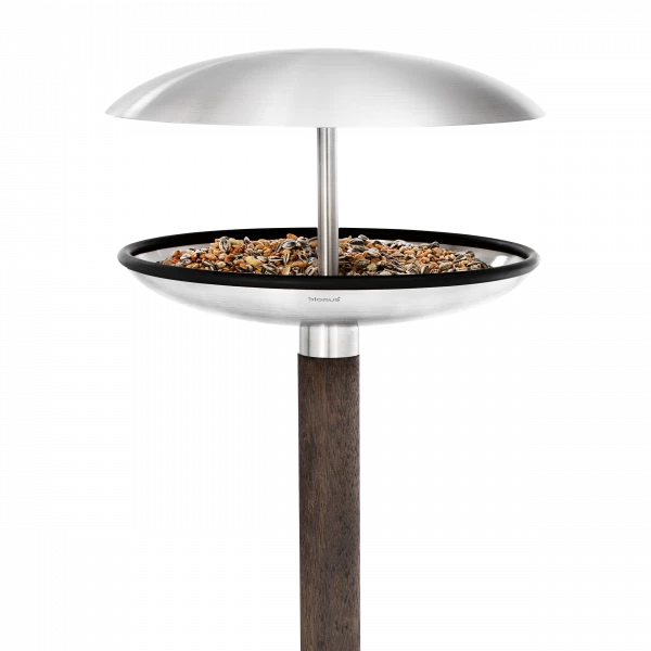 FUERA Bird resting place / feeder - stainless steel matt / wood