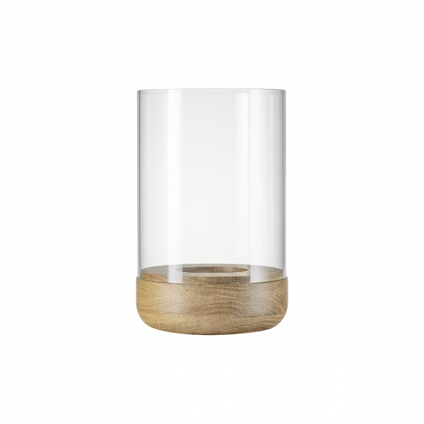 LANTO Lantern Hurricane Lamp, Medium Oak