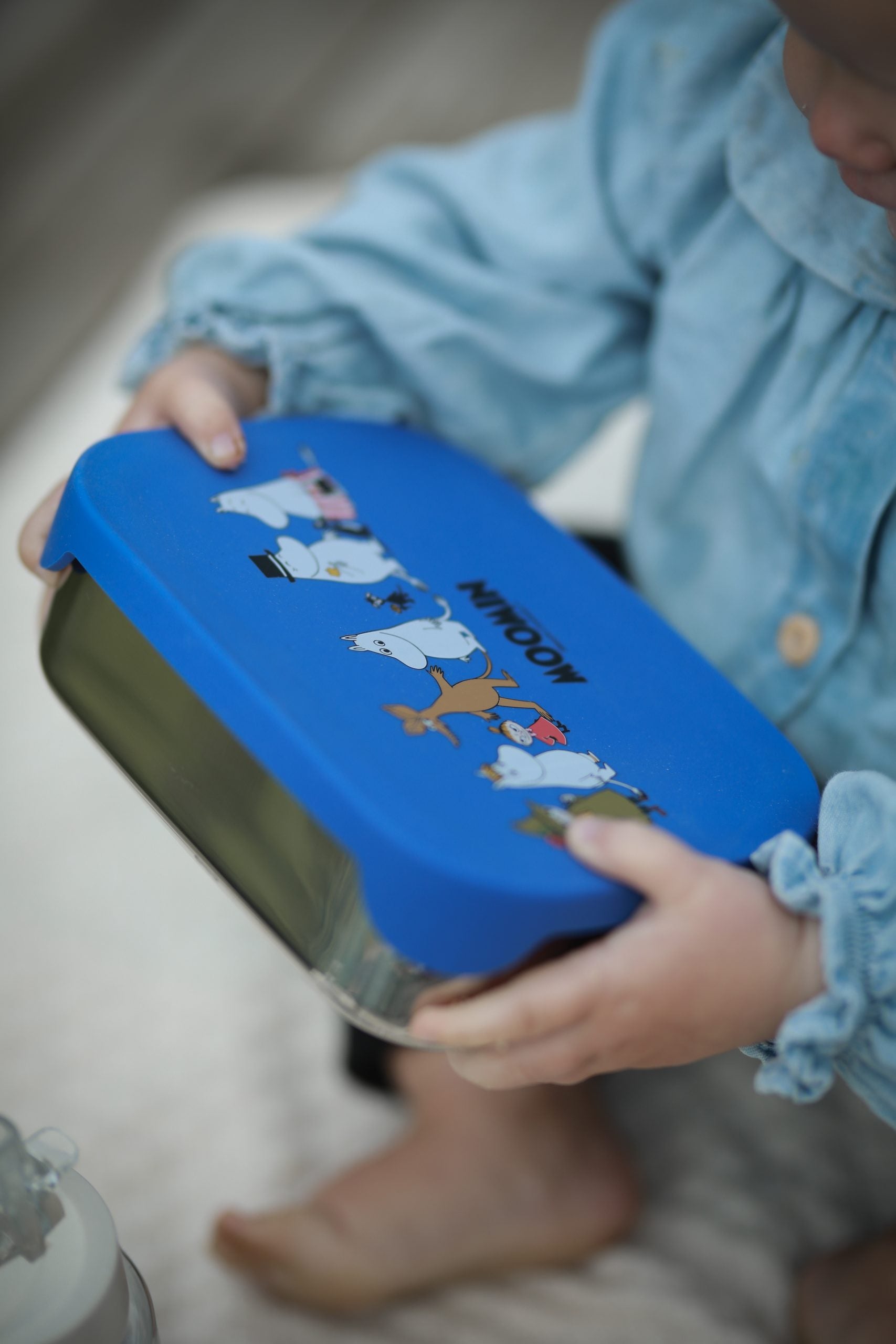 Moomin Family, Lunchbox in  tinplate, blue
