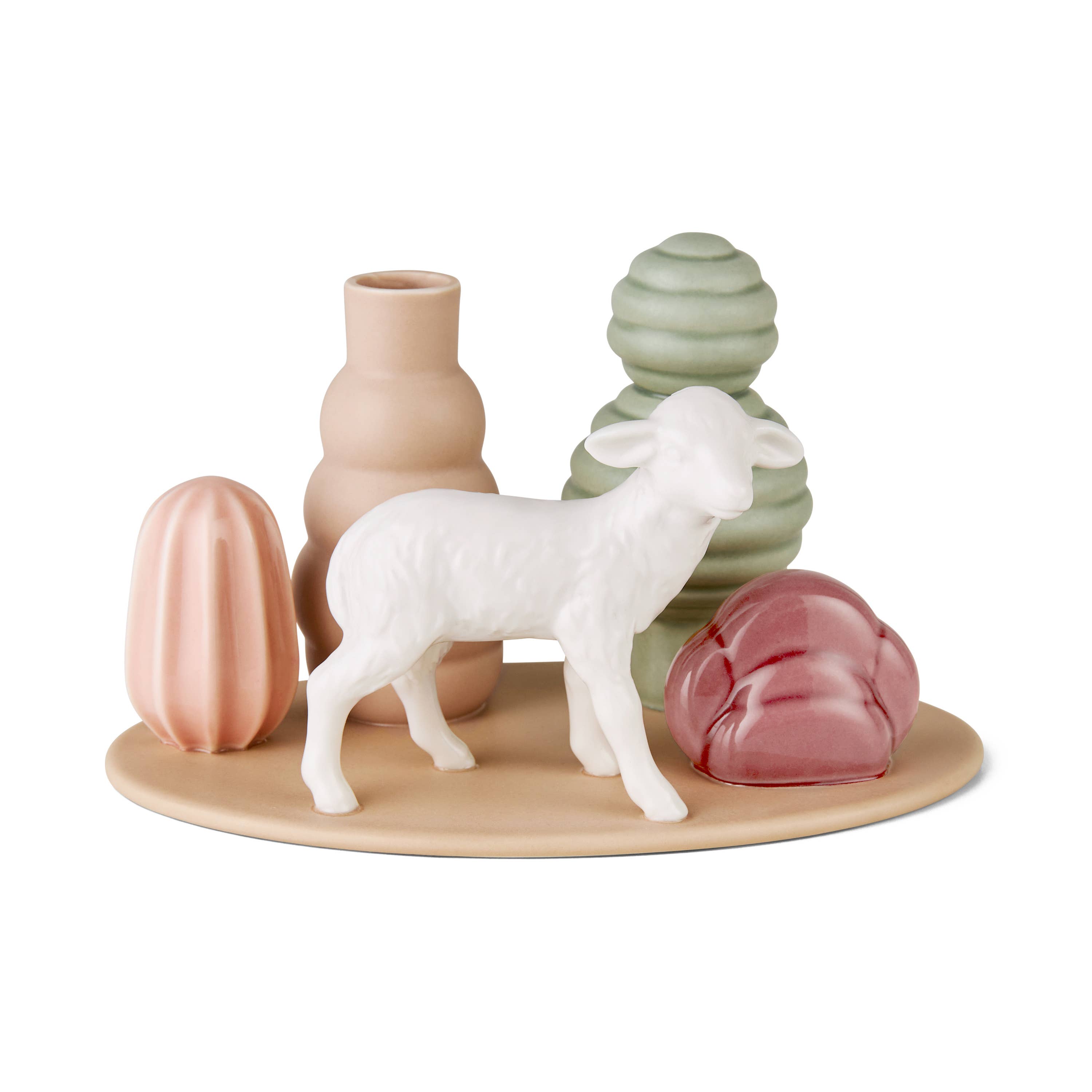 Sweet Stories Lamb Vase Dusty Rose