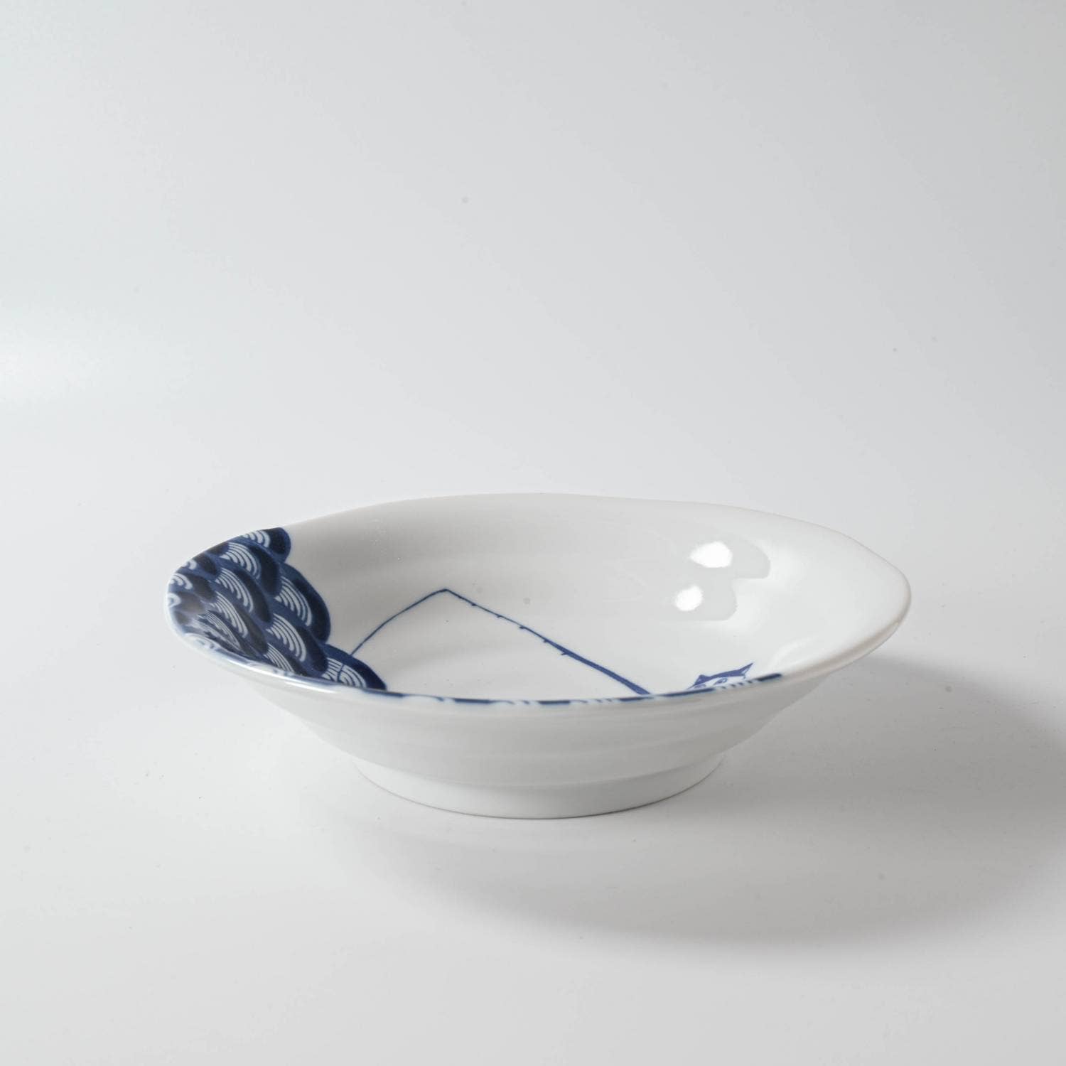 Cat Shichita Someneko 16.5cm Bowl - Seikaiha