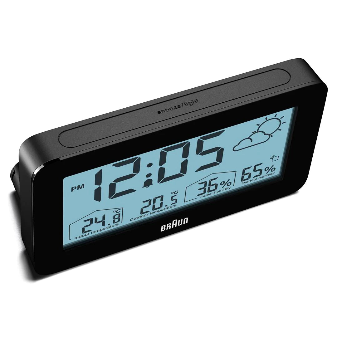 BC13BP Braun Digital Weather Station Clock - Black