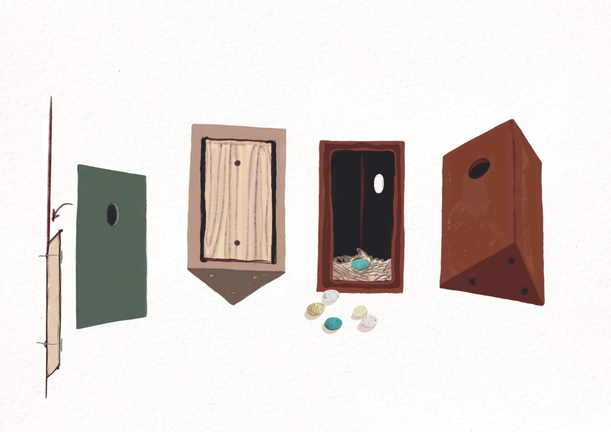 KOTI Bird house (Moss, Sand or Brick)