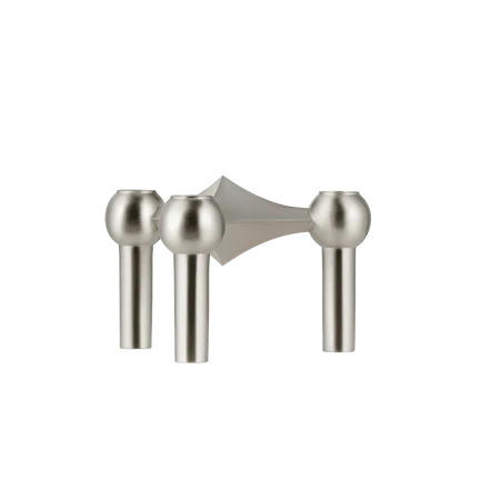 STOFF Nagel Candle Holder, Brushed Chrome