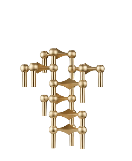 STOFF Nagel Candle Holder, Brushed Brass