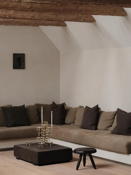 STOFF Nagel Candle Holder, Brushed Brass, Set of 3