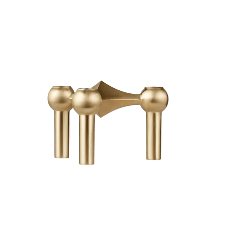 STOFF Nagel Candle Holder, Brushed Brass