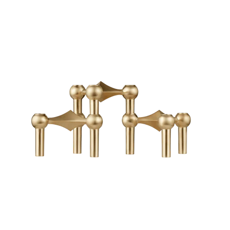 STOFF Nagel Candle Holder, Brushed Brass, Set of 3
