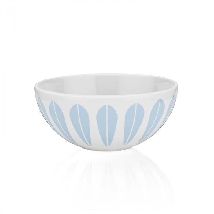 Lotus I Bowl -24cm White ceramic bowl with light blue lotus pattern
