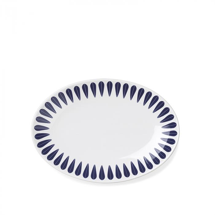 Lotus I Serving Platter, Small 29 Cm| White, Dark Blue