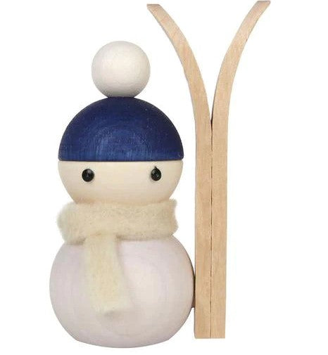 Tonttu Elf 8cm Winter Skiier Hiihtäjä Talvikaveri table decoration skier blue