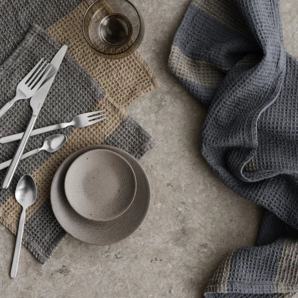 GANO Set of 2 dishcloths - Color Steel Gray / Tan