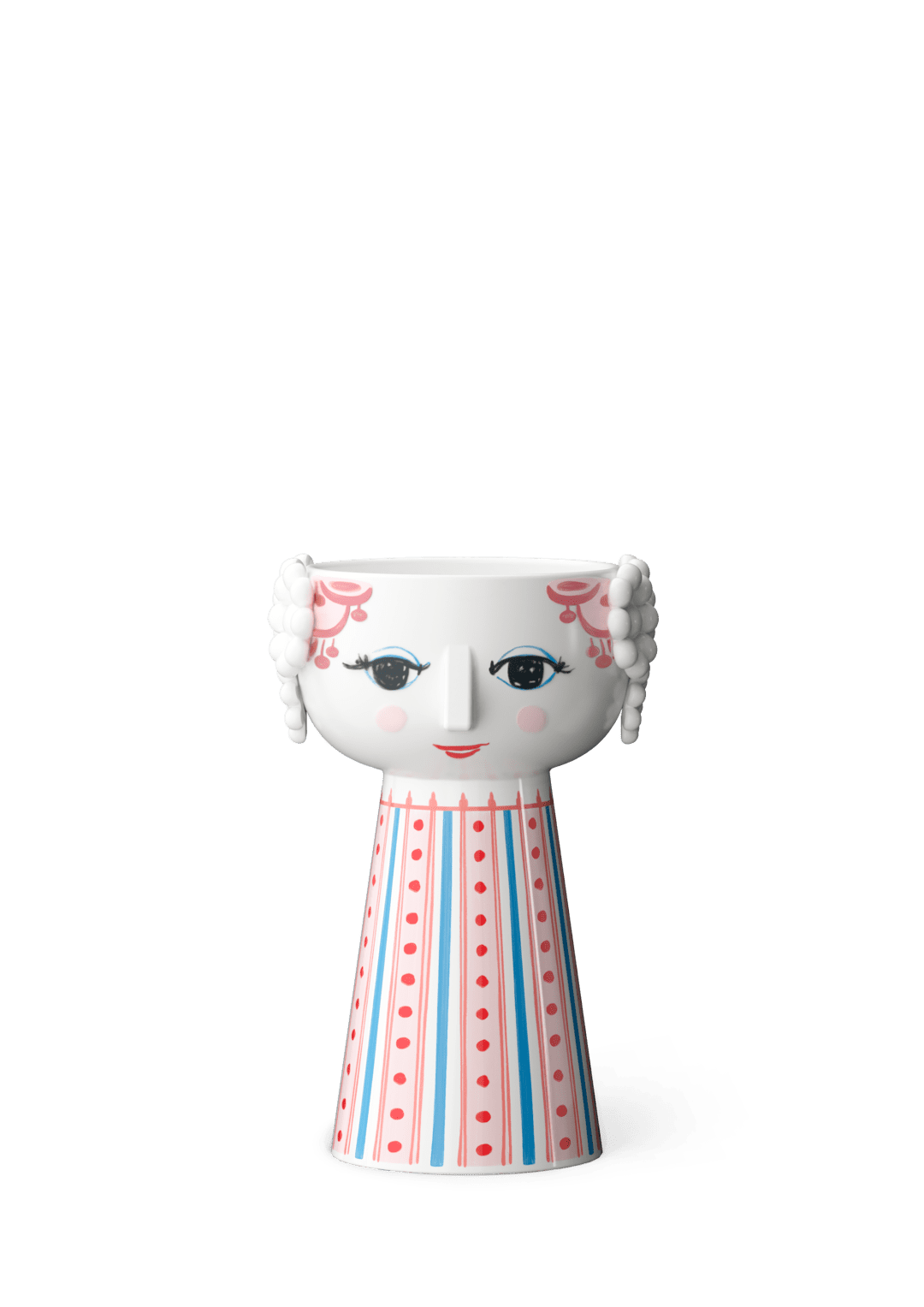 Eva Candle Holder H 14cm / 5.5" Dusty Red