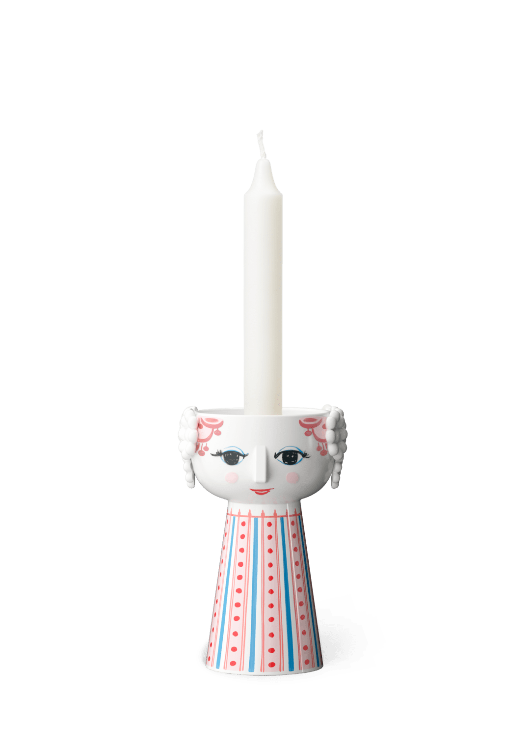 Eva Candle Holder H 14cm / 5.5" Dusty Red