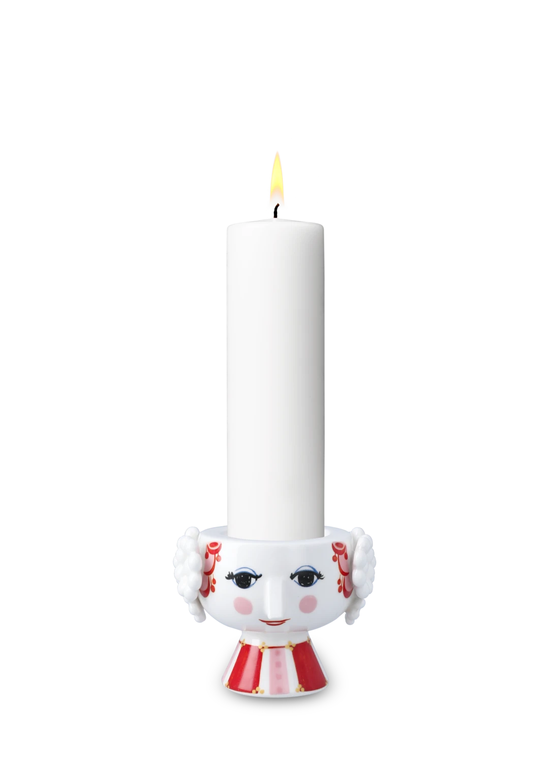 Eva Candle holder H8 cm / 3.1  in red