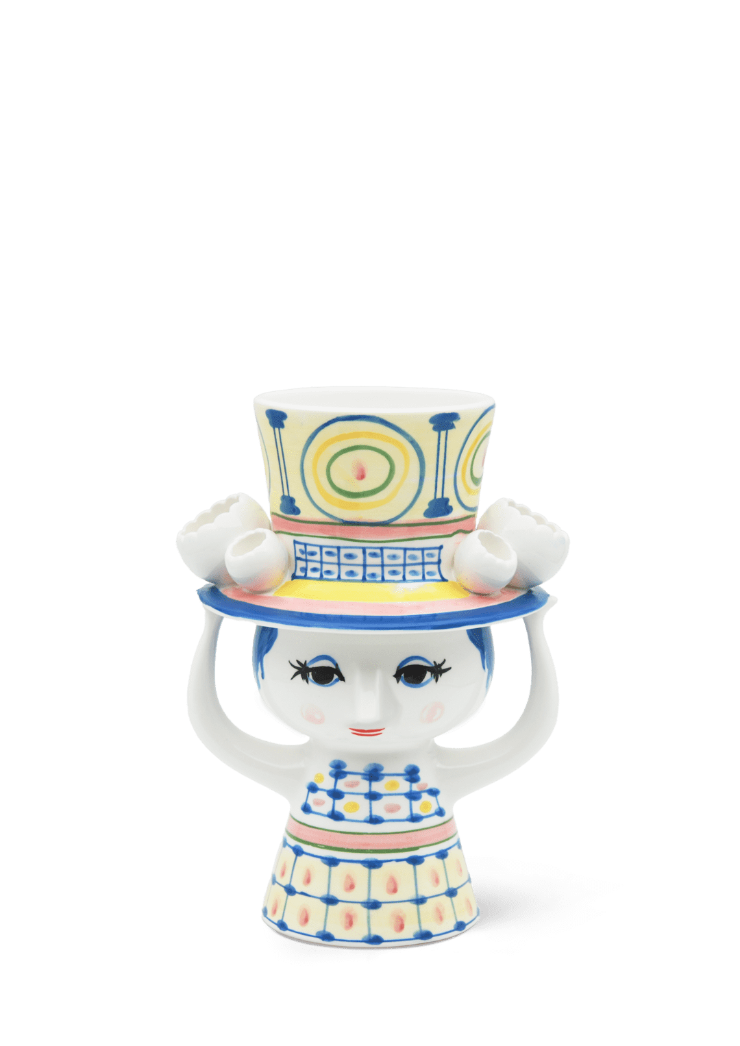 Lady With Hat Vase H20.5cm /  8.1" Blue