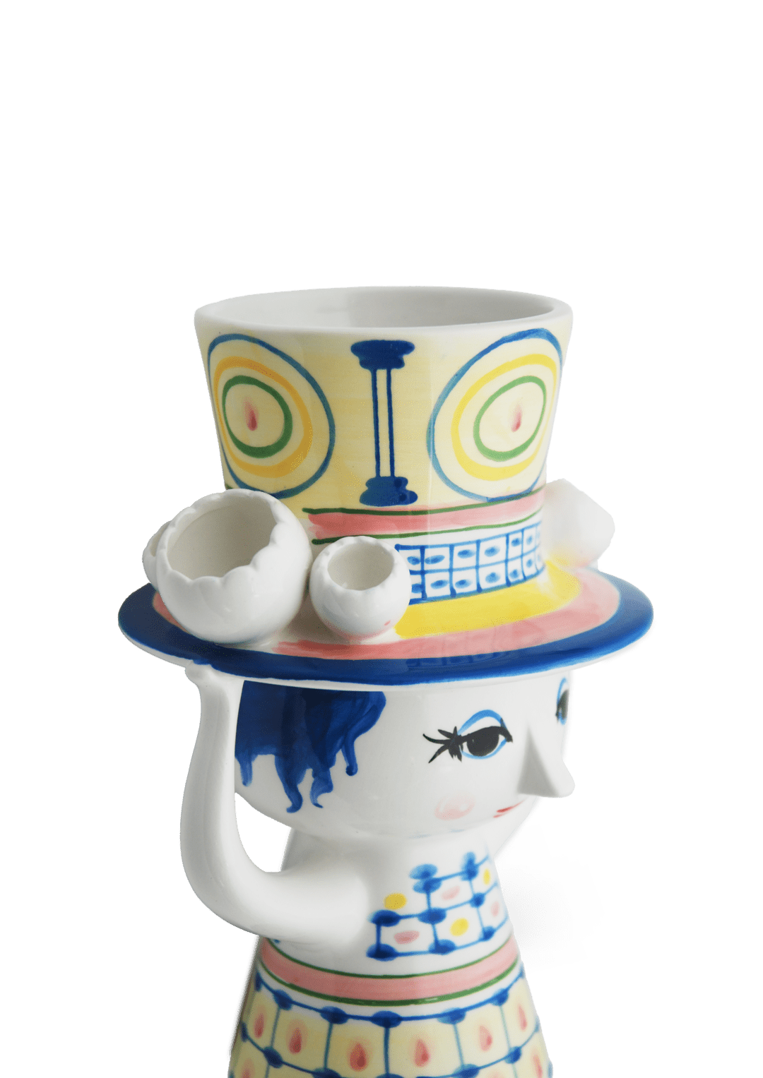 Lady With Hat Vase H20.5cm /  8.1" Blue