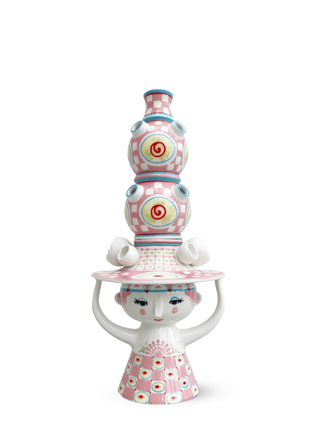 Lady with Hat Vase - H19.7" pink