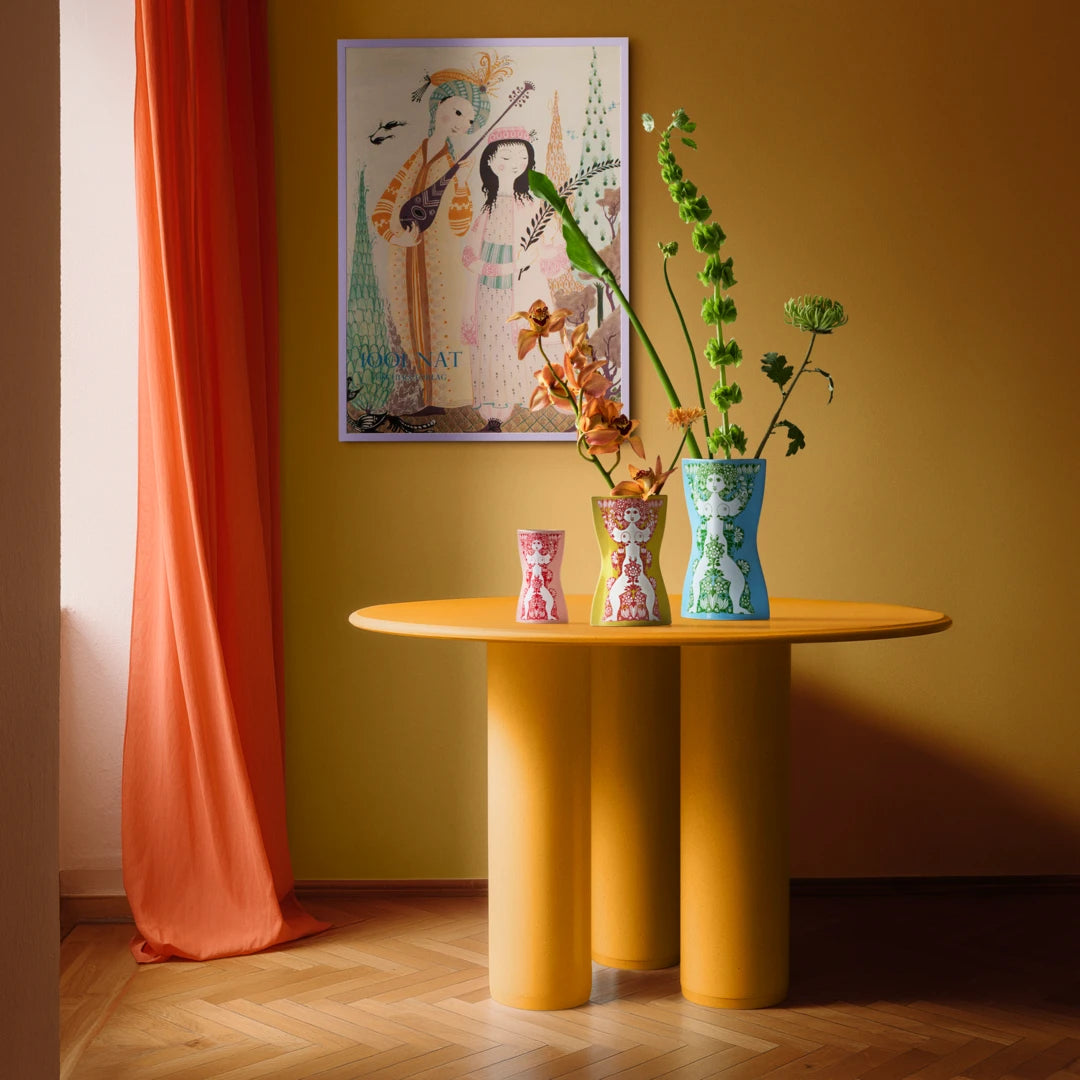 Nina Vase H22 cm Yellow Yellow/Pink