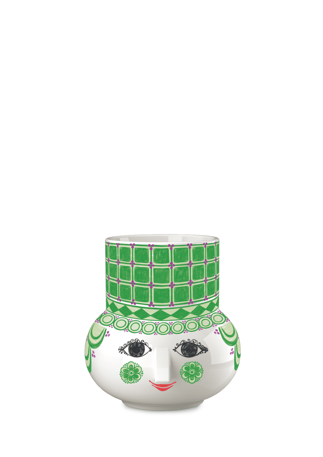 Block candle holder H12 cm  Green