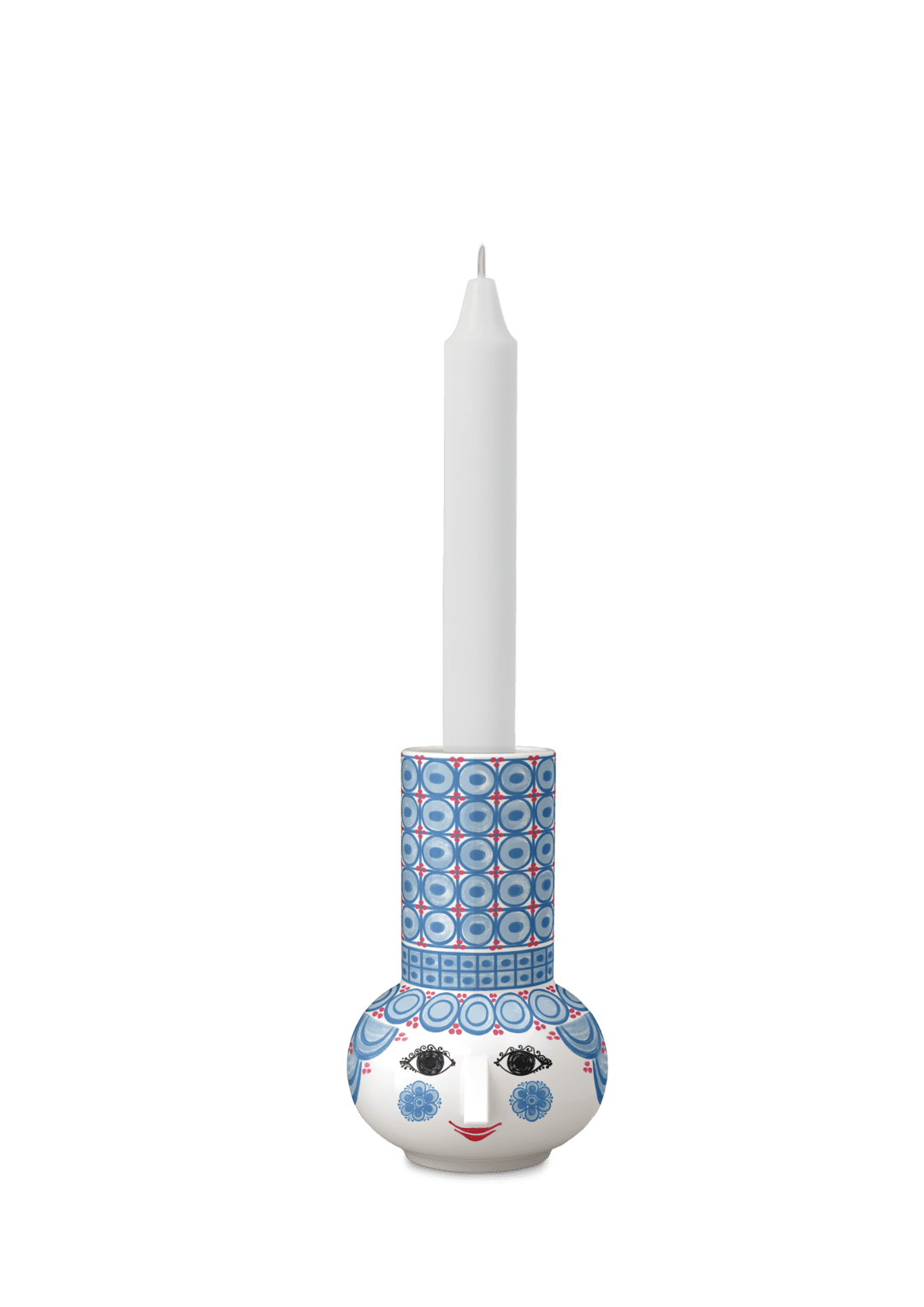 Candle holder H14 cm  Light blue