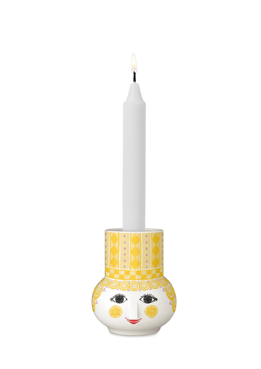 Candle holder  H9 cm Yellow