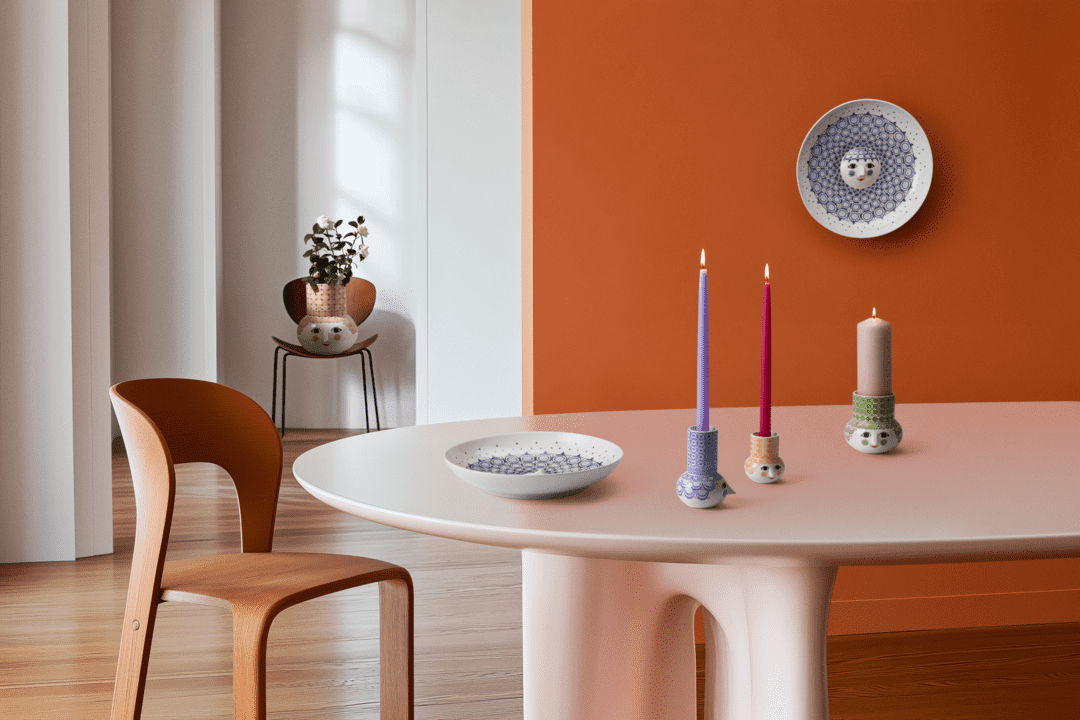 Candle holder  H9 cm Yellow