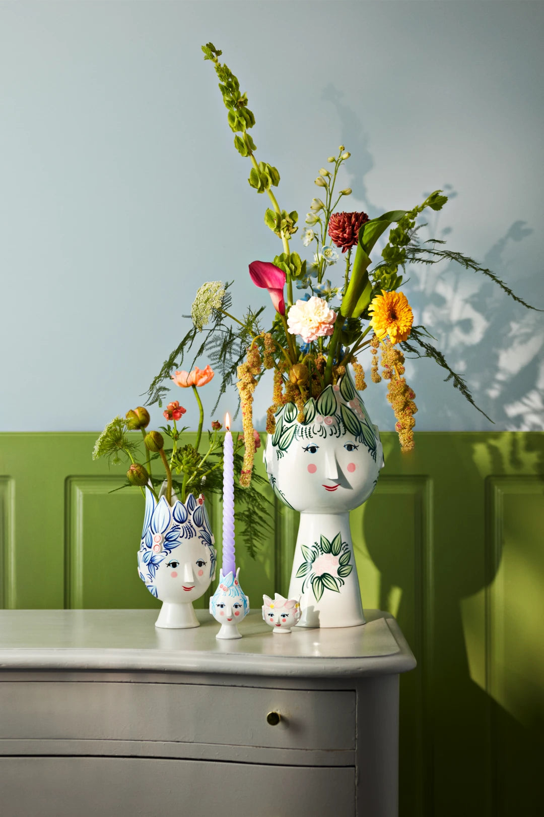 Titania Candle Holder H11.5 cm Blue, Light Blue