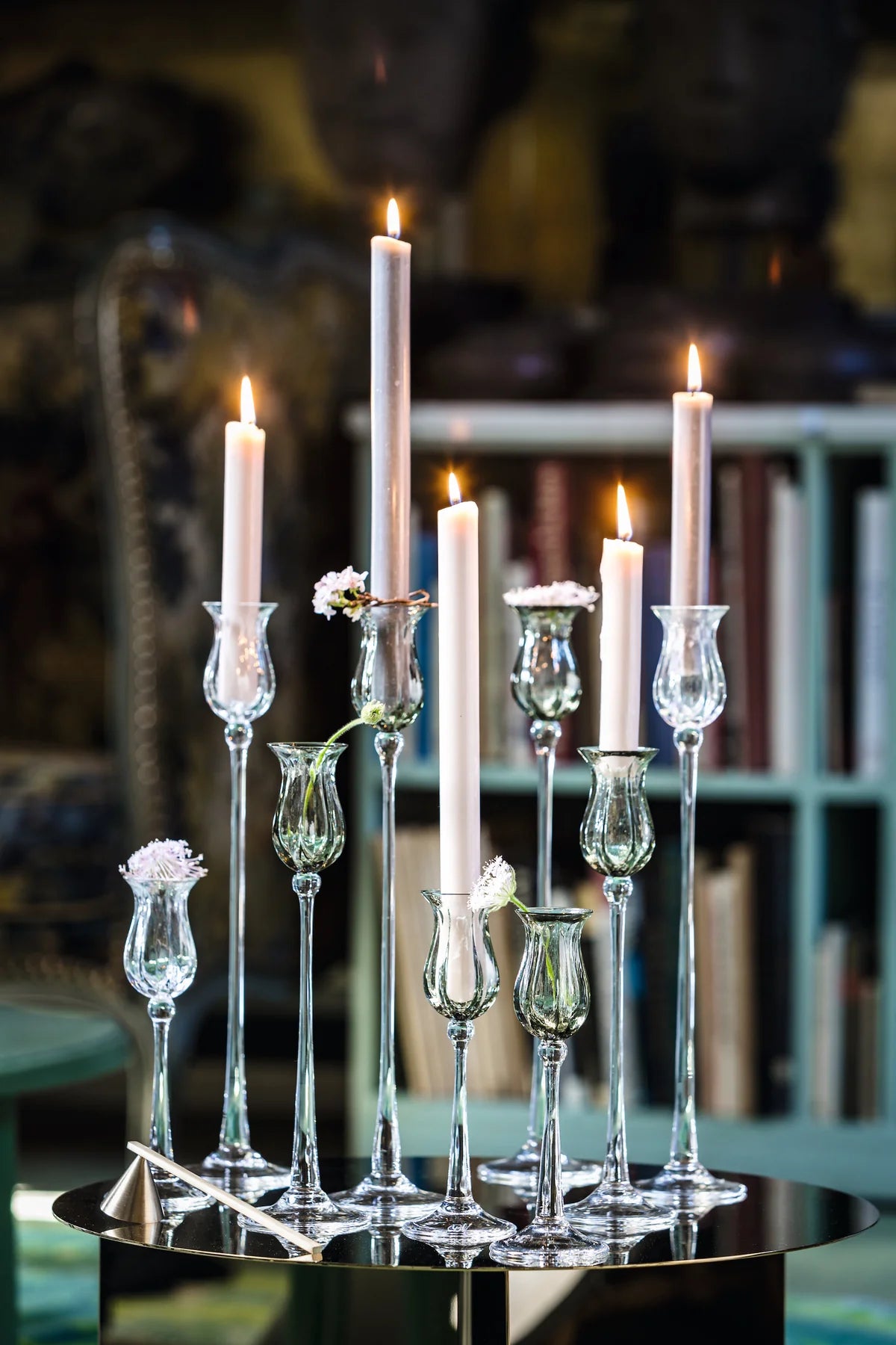 Bjørn Wiinblad Tulip Candlestick H18 Clear