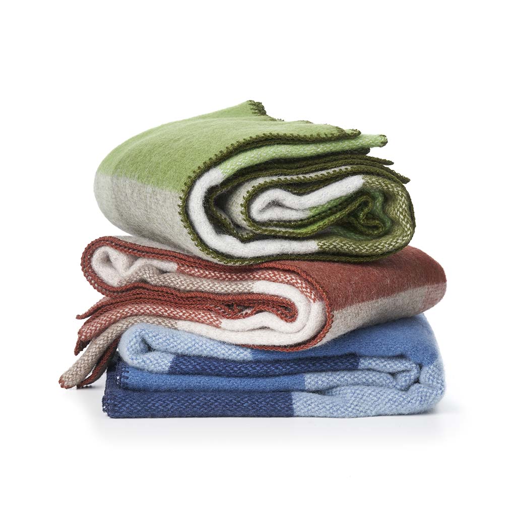 Blanket wool 130x180cm - Block Blue