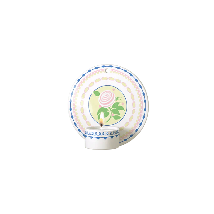Dora Tealight Holder - Dia 5.1in blue rose