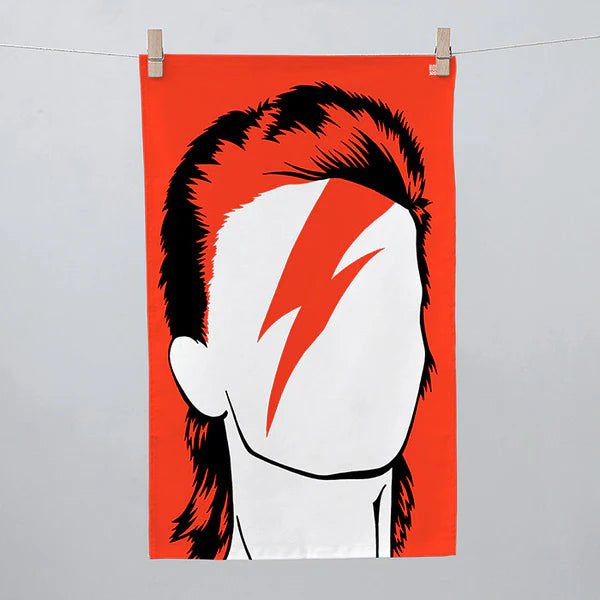 Rock Icon Tea Towel David Bowie Red