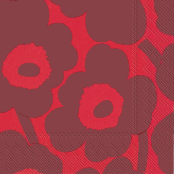 Marimekko paper napkins - Cocktail size UNIKKO red red