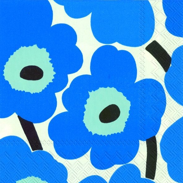 Marimekko paper napkins - Cocktail size UNIKKO blue