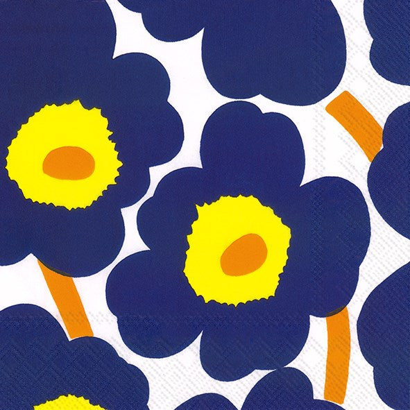 Marimekko paper napkins - Cocktail size UNIKKO dark blue