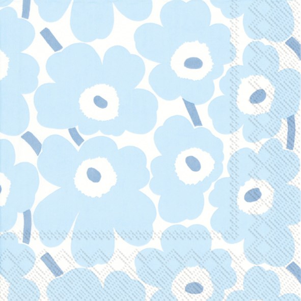 Marimekko paper napkins - Cocktail size MINI UNIKKO light blue - SS24