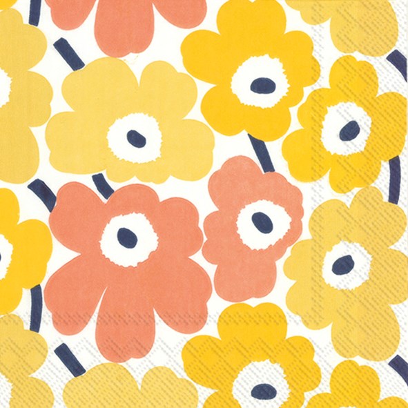 Marimekko paper napkins - Cocktail size MINI UNIKKO yellow - SS24